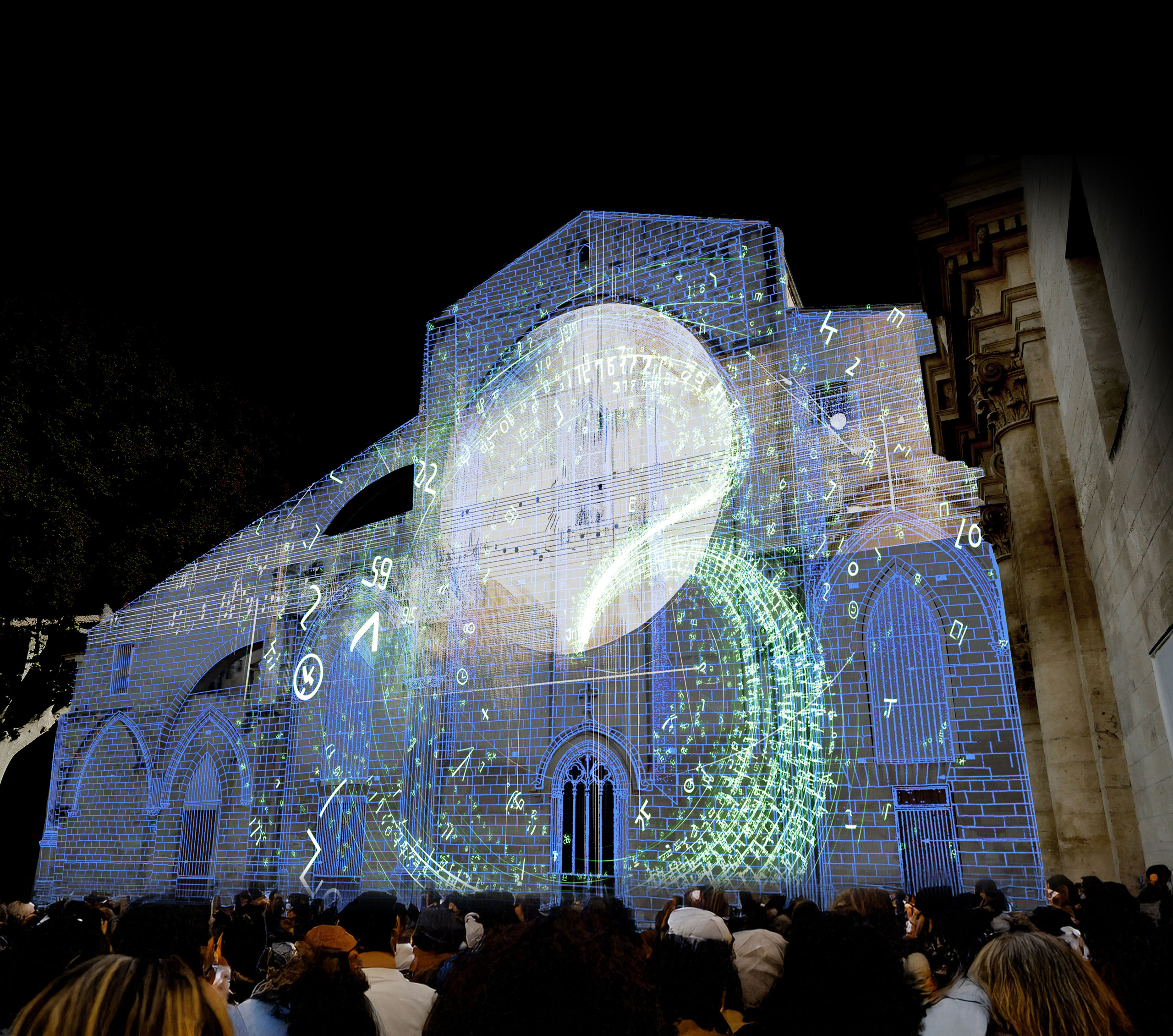 Mapping architectural et création sonore réalisés par les apprentis de l’ISTS-CFA – Jeudi 13 mars – Place des Corps Saints